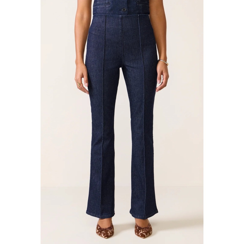 Spanx Better Base Micro Flare Jeans Dark Indigo High Rise 21161R Womens Large